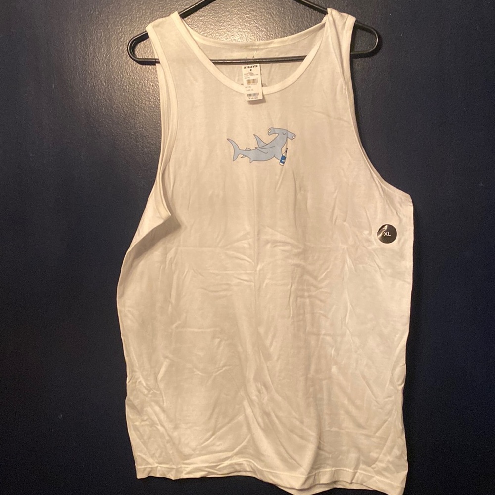 Brand New Blue Crown white tank top size XL